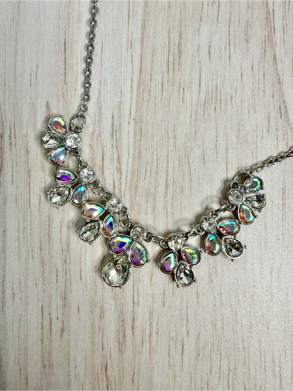 paparazzi Iridescent Multi-Color Crystal Bib Necklace